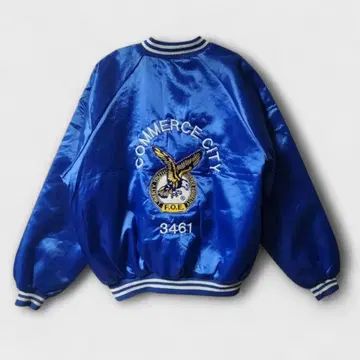 80s AUBURN 바시티 자켓 봄버 자켓 USA 파랑 XL