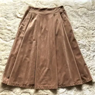 Dressin 월드 벨로아 스커트 브라운 베이지