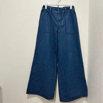 컨디션 최상 [ 시빌리제 ] (38) 스트라이프 와이드 팬츠/데님 블루