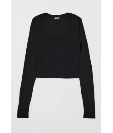 MOUSSY 스쿱 넥 롱 슬리브 티셔츠