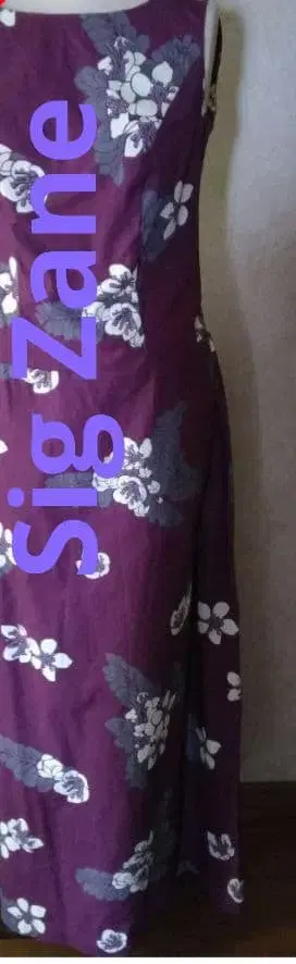 시그제인 퍼플 플라워 프린트 슬리브리스 원피스 (하와이)