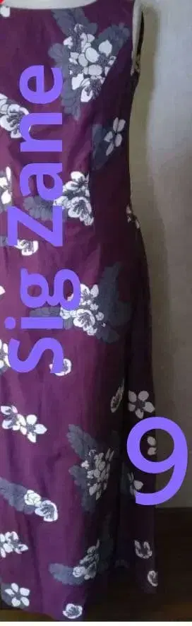 시그제인 퍼플 플라워 프린트 슬리브리스 원피스 (하와이)