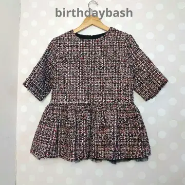 벌스데이 바쉬 TWEED PEPLUM TULLE TOPS 레드