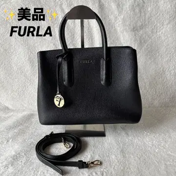 새상품급 FURLA 훌라 가죽 핸드백 블랙 검정 2WAY