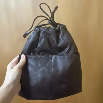 LEPSIM 다크 브라운 드로우 스트링 백