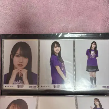 노기자카 카키 하루카 브로마이드 컴프 10th 바스라 티셔츠 보라색