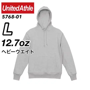 유나이티드 애슬레 새상품 12.7oz 헤비 웨이트 후드티 아쉬 L