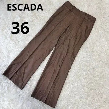 ESCADA 와이드 팬츠 울 실크 36 브라운 브라운