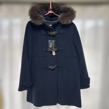 INED 더플 코트 퍼 후드 포함