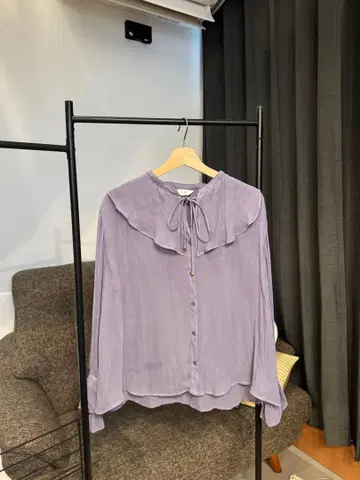 IENA SLOBE 연보라 프릴 셔츠