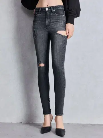 GYDA 데미지 가공 스키니 데님 xs