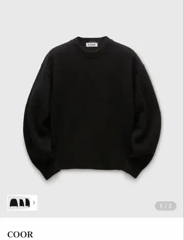 coor 블랙 크루넥 니트 스웨터