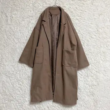 [ JUNOAH ] 가운 코트 (L) 롱 기장 벨트 포함 브라운