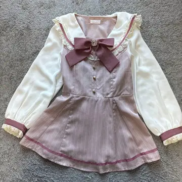 리즈리사 LIZLISA 세일러 카라 셋업의 원피스만 새상품급