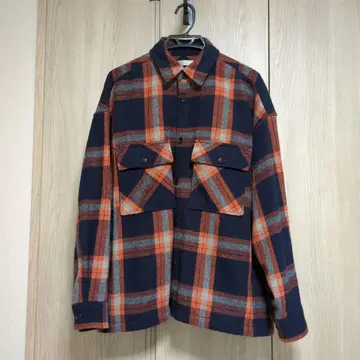 URBANRESEARCH 체크 무늬 자켓 네이비/오렌지