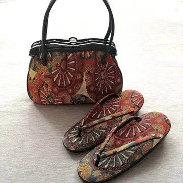 특선 금란 직조 조리 백 세트 일본 정통의상 소품 일본 의류 백