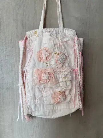 케이스케칸다 punk의 꽃이 피는 거즈 백팩 핑크