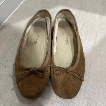 E. Porselli 포르셀리 스웨이드 브라운 발레 슈즈