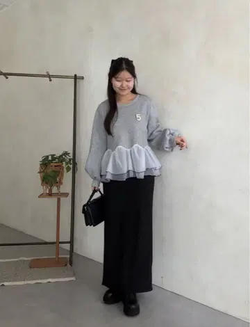 스트레치 벨로아 내로우 스커트