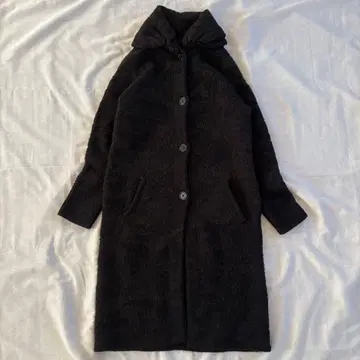 빈티지 빅 옷깃 모헤어 x 울 혼방 롱 기장 코디건 두꺼운 원단 니트