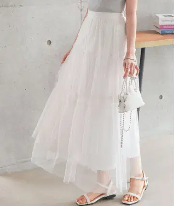 작은 키 사이즈 튤 프릴 스커트