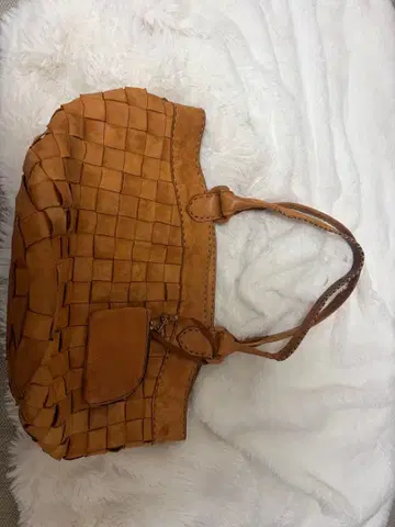 뜨개질 가죽 토트백