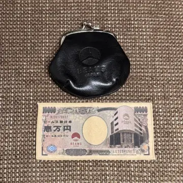 빔즈 BEAMS 가마구치 지갑 지폐 모양 크로스 안경닦이 클리너