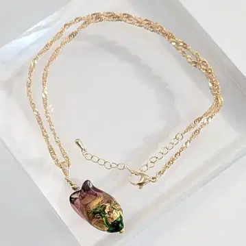 튤립 베네치안 유리 체인 목걸이