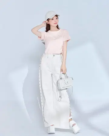 사이드 비쥬 와이드 데님 팬츠 24인치