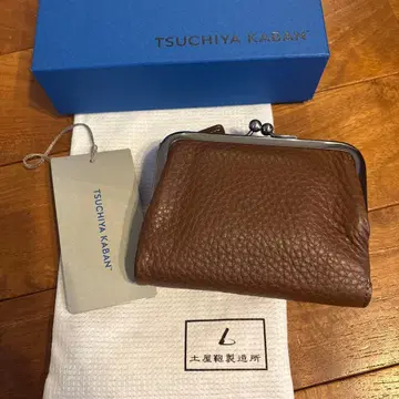 TSUCHIYA KABAN 미디엄 브라운 오일 누메 가마구치 포켓 지갑