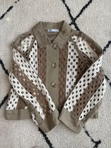 ZARA 자라 긴팔 메쉬 디자인 자켓 블루종