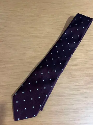 폴 스미스 별 패턴 넥타이 와인 레드