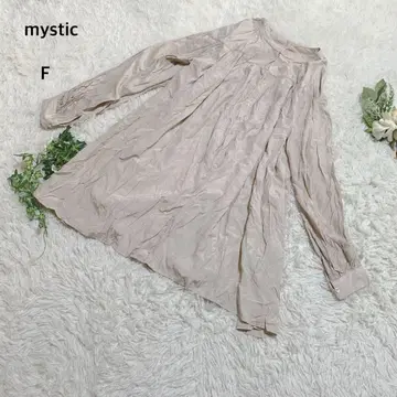 미스틱 셔츠 원피스 블라우스 긴팔 무릎 기장 페미닌 루즈핏 F