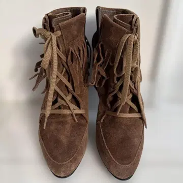 브라운 스웨이드 웨스턴 부츠 하이힐