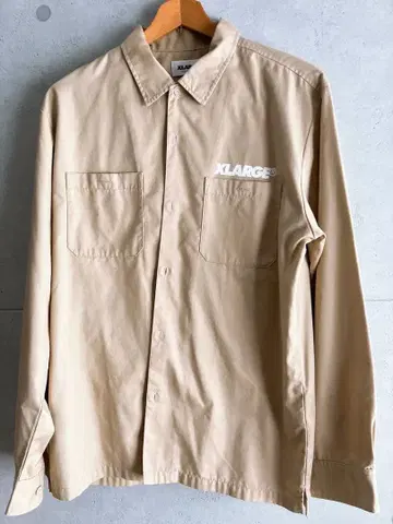 Msize X-LARGE 베이지 긴팔 워크 셔츠