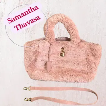 사만사 타바사 핑크 퍼 숄더백
