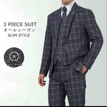 남성용 슬림 수트 캐주얼 수트 체크 무늬 수트 결혼식 수트