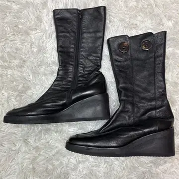 새상품급 [ 빈티지 ] 숏부츠 사이드지퍼 웨지솔 23.5cm