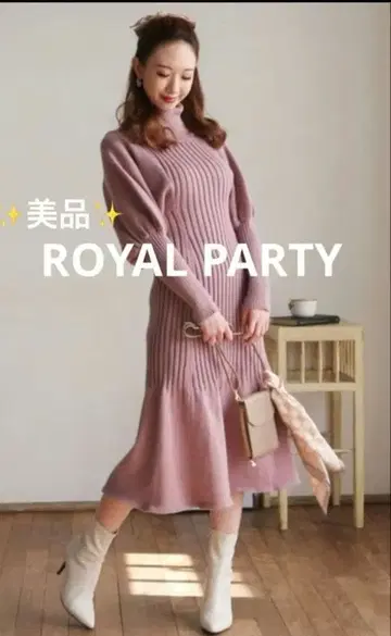 ROYAL PARTY 마톤 슬리브 니트 원피스