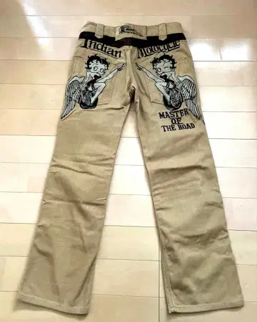 새상품급! 인디언 모토사이클 x 베티 붑 베티 데님 자수 바이크