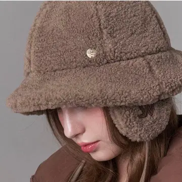 white sands 보아 햇 귀마개 한국 애쉬 브라운 복슬복슬