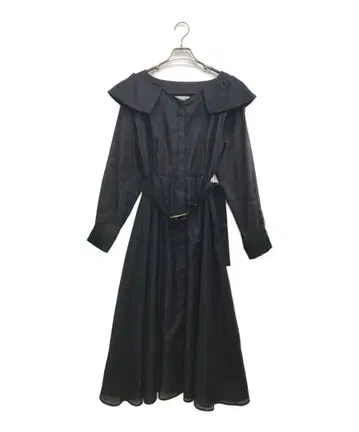 셀포드 롱 원피스 히요쿠 벨트 카라 블랙 사이즈 36