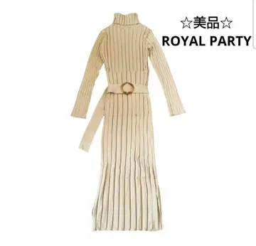 ROYAL PARTY 벨트 포함 하이넥 타이트 원피스 24SS