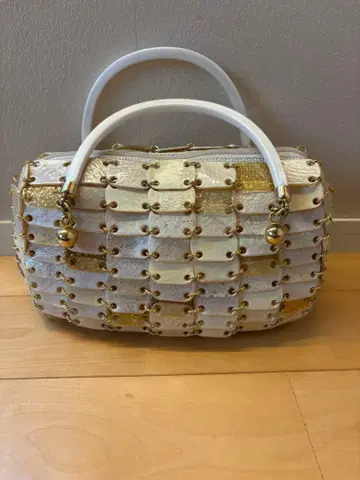 카토리야 화이트 골드 뜨개질 핸드백