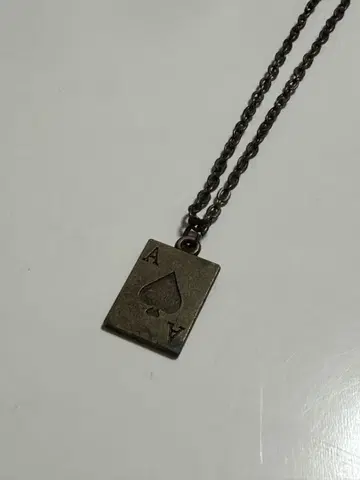 트럼프 에이스 스페이드 목걸이 펜던트 앤티크풍