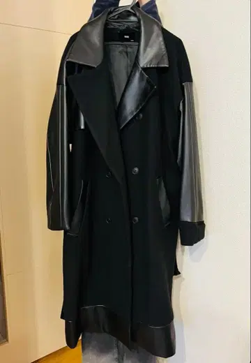 HARE 울리 테크 절개 코트 자켓 아우터 트렌치코트