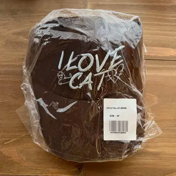 I LOVE CAT 브라운캡 러브캣볼캡