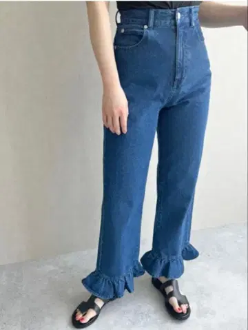 프릴 데님 P LOWRYS FARM 로리즈팜 블루