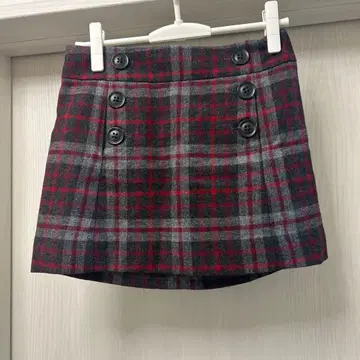 GAP 그레이와 빨간색 체크 무늬 미니 스커트