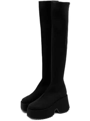 스트레치 니트 통굽 롱 부츠 [ 22.5 ] zr1194